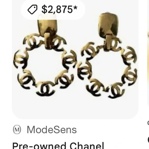 Chanel large vintage CC earrings